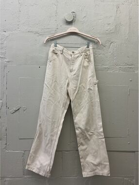 Topshop Cream Cargo utility Pants